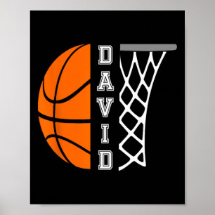 Poster Gráfico Personalizado do Jogador de Basquete David