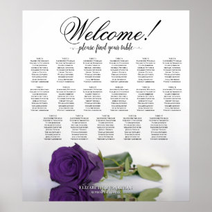 Poster Gráfico Real de Assentos de Rosa Roxo Elegante 17