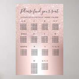 Poster gráfico rosa dourado de assento metálico ombre
