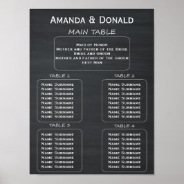 Poster Gráfico Rustic Chalkboard Wedding 32 Guest Seating