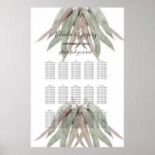 Poster Gráfico Rustic Eucalyptus Leaf Wedding Seating