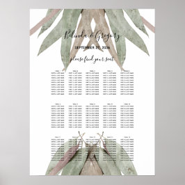 Poster Gráfico Rustic Eucalyptus Leaf Wedding Seating