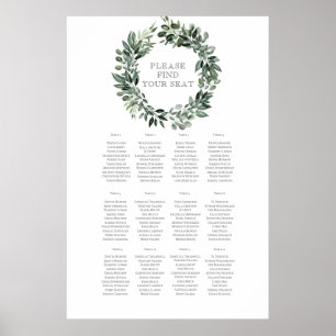 Poster Gráfico Rustic Summer Wedding Seating