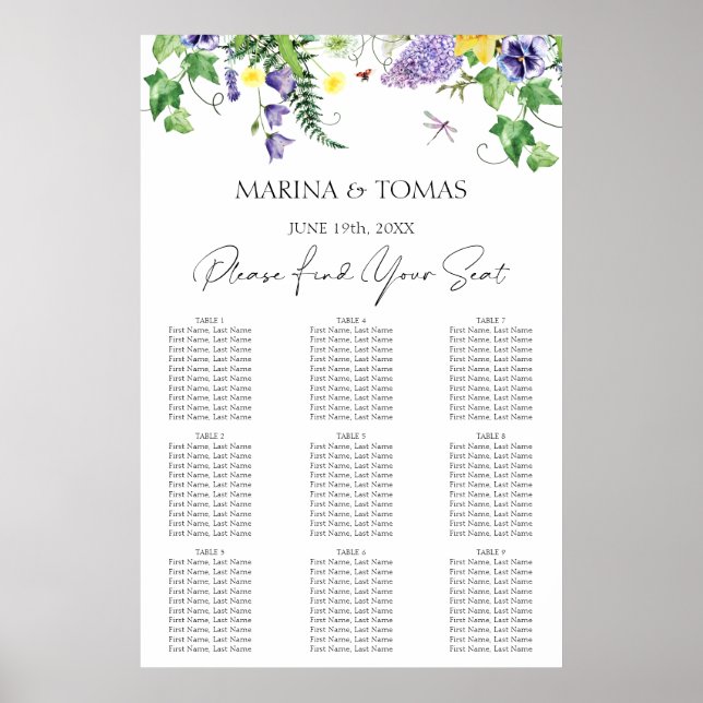 Poster Gráfico Rustic Wildflower Wedding (Frente)