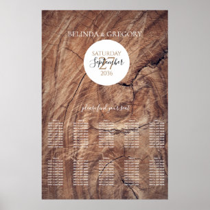 Poster Gráfico Rustic Wood Wedding Seating