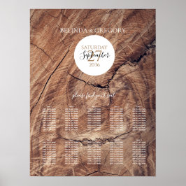 Poster Gráfico Rustic Wood Wedding Seating