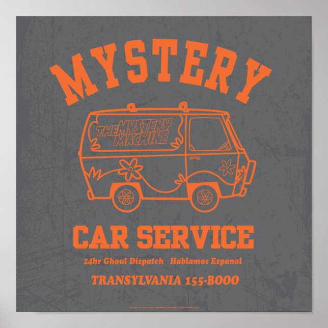 Poster Gráfico Scooby-Doo "Mystery Car Service" (Frente)