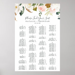 Poster Gráfico Sentado Alfabético Branco da Magnolia