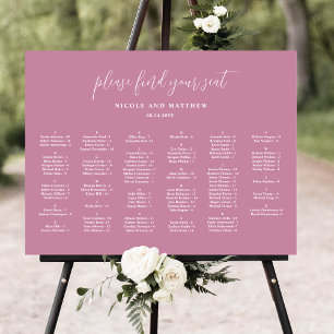 Poster Gráfico Sentado Alfabético Elegante Rosa