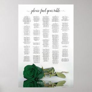 Poster Gráfico Sentado Alfabético em Émerald Green Ros