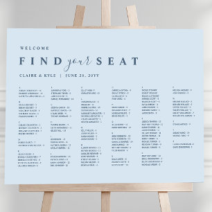 Poster Gráfico Sentado Alfabético Mínimo Azul Dusty