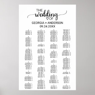 Pôster Gráfico Sentado Alfabético Preto Simples