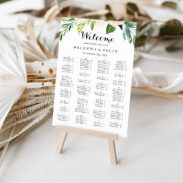 Poster Gráfico Sentado Alfabético Verde Floral Simples