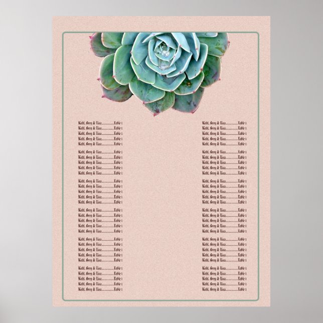 Poster Gráfico Sentado de Casamento Bem-Suculento (Frente)