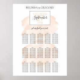Poster Gráfico Sentado de Casamento de Aquarela Elegante