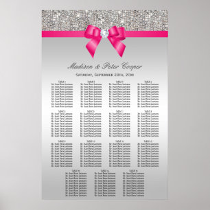 Poster Gráfico Sentado de Casamento de Arcos Rosa Sequins