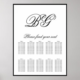 Poster Gráfico Sentado de Casamento de Casamento de Monog