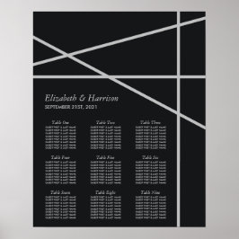 Poster Gráfico Sentado de Casamento de Estilo Geométrico 