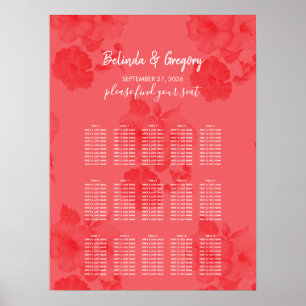 Poster Gráfico Sentado de Casamento de Hibiscus Watercolo