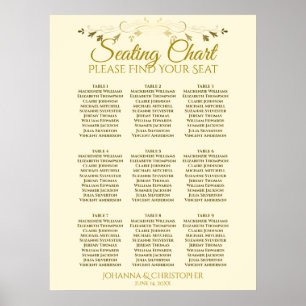 Poster Gráfico Sentado de Casamento de Mesa Simples 9 Dou