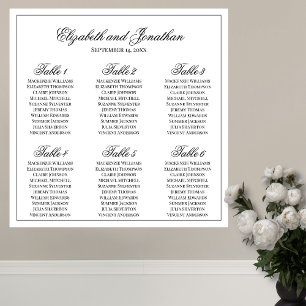 Poster Gráfico Sentado de Casamento de Mesa Simples Eleg