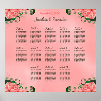 Pôster Gráfico Sentado de Casamento de Mesas - Rosa-Rosa