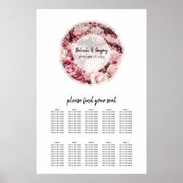 Poster Gráfico Sentado de Casamento de Peões Rosa Elegant
