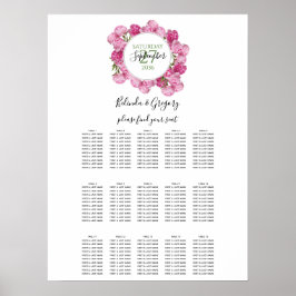 Poster Gráfico Sentado de Casamento de Peões Rosa Elegant