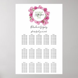 Poster Gráfico Sentado de Casamento de Peões Rosa Elegant