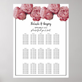 Poster Gráfico Sentado de Casamento de Rosas Rosa Elegant