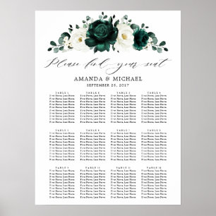 Poster Gráfico Sentado de Casamento Eucalyptus Emerald Gr