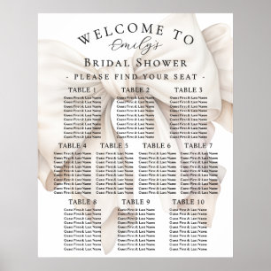 Poster Gráfico Sentado do Chá de panela Branco Elegante