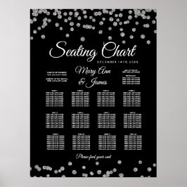 Poster Gráfico Sentado Faux Glitter Confetti Preto