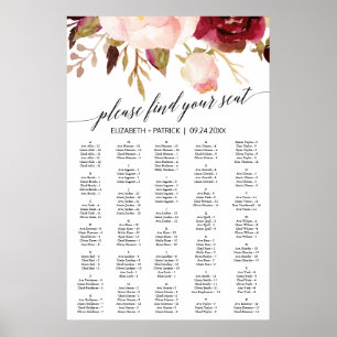 Poster Gráfico Sentado Floral de Caligrafia Preta Elegan