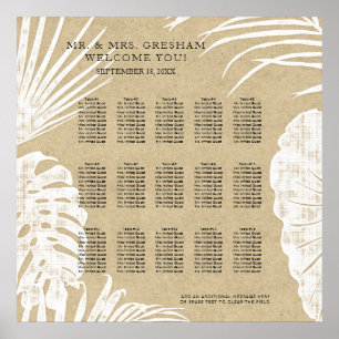 Poster Gráfico Sentado Folha Tropical Kraft Simples Moder