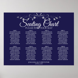 Poster Gráfico simples 8 Mesa Marinho azul de casamentos