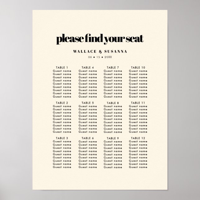 Poster Gráfico simples de assentos elegantes e quic (Frente)