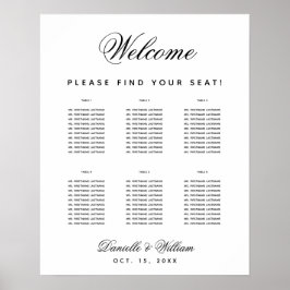 Poster Gráfico simples de assentos preto e branco com Mes