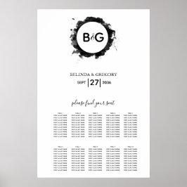 Poster Gráfico Simples de Casamento de Branco Preto