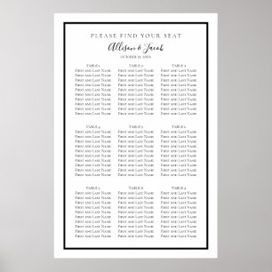 Poster Gráfico Simples de Casamento de Branco Preto