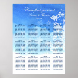 Poster Gráfico Simples de Casamento de Cor Azul