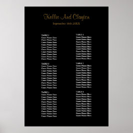 Poster Gráfico Simples de Casamento Preto