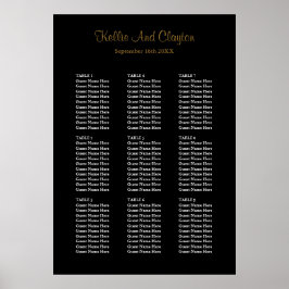 Poster Gráfico Simples de Casamento Preto