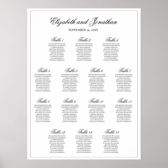 Poster Gráfico Simples Elegante 14 Casamento de Casamento (Frente)