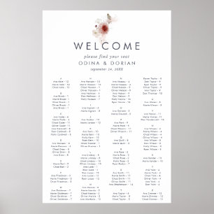 Poster Gráfico Simples Floral de Casamento Alfabético
