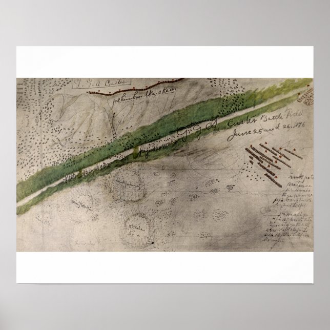 Pôster Gráfico topográfico do campo de batalha de Litt (Frente)