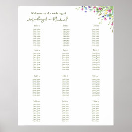 Poster Gráficos de Casamento das Flores Selvagens Moderna