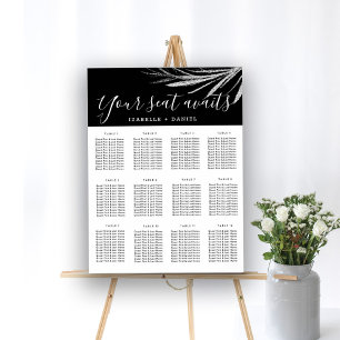 Poster Gráficos de Casamento de Prata Preta e Branca