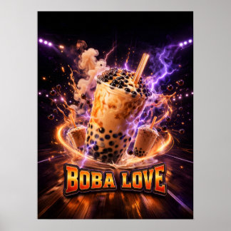 Poster Gráficos de Chá de Boba Elétrico