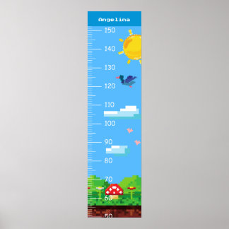 Poster Gráficos de Crescimento da Paisagem de Pixel em Pí
